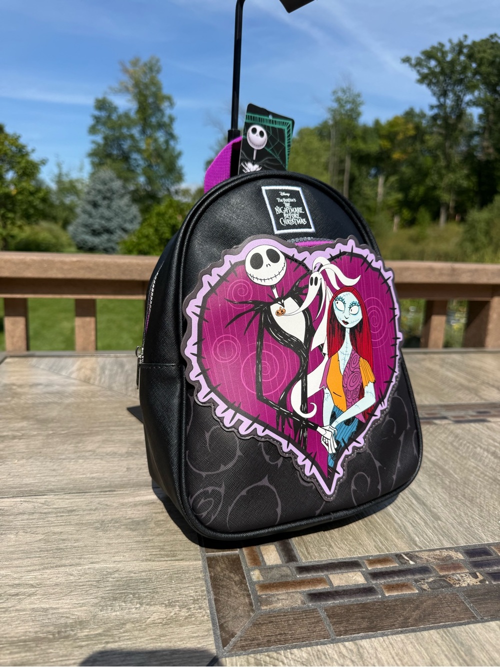 NWT Disney The Nightmare Before Christmas Jack & Sally Heart Mini Backpack - Picture 3 of 10